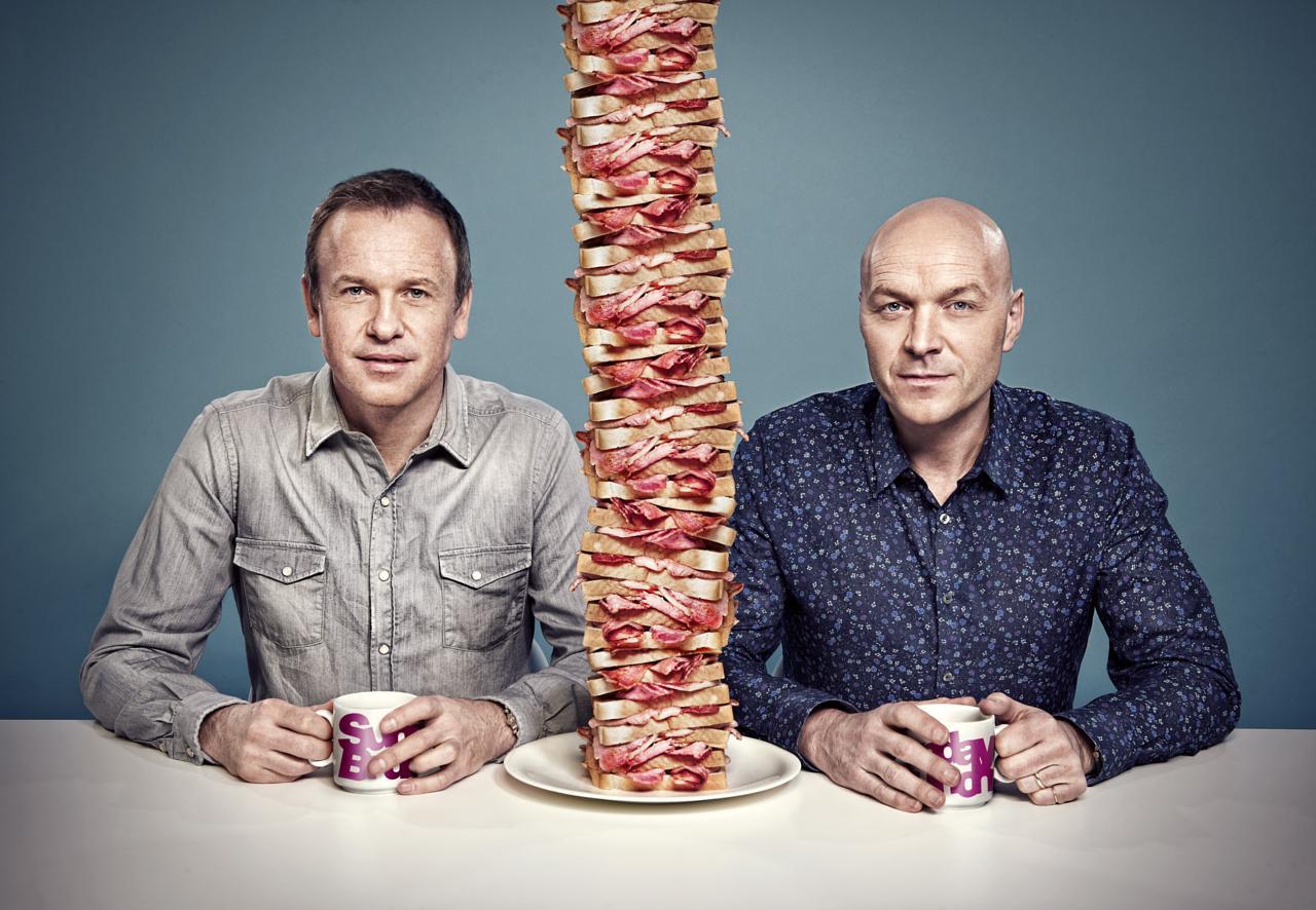 Sunday Brunch hosts Tim Lovejoy and Simon Rimmer (Channel 4)