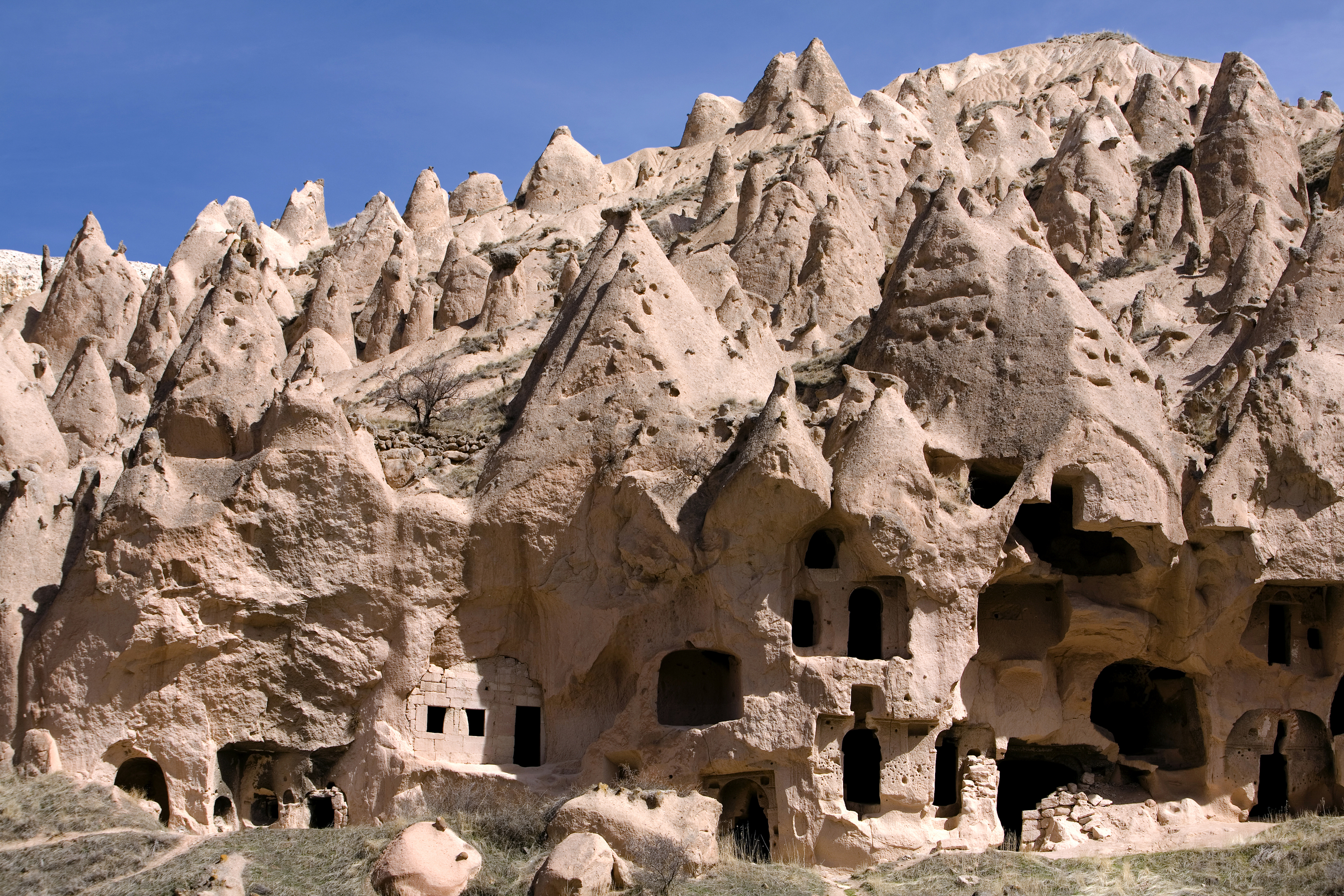 Ancient cavetown near Goreme, Cappadocia, Turkey (Getty Images/iStock)