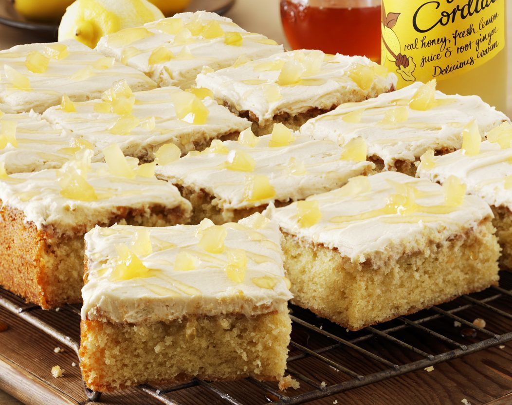 Honey, lemon and ginger traybake