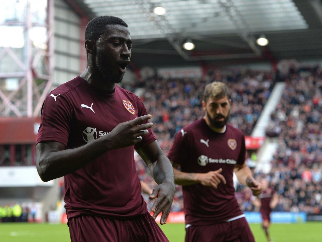 Prince Buaben celebrates scoring from the spot (Mark Runnacles/Getty Images)