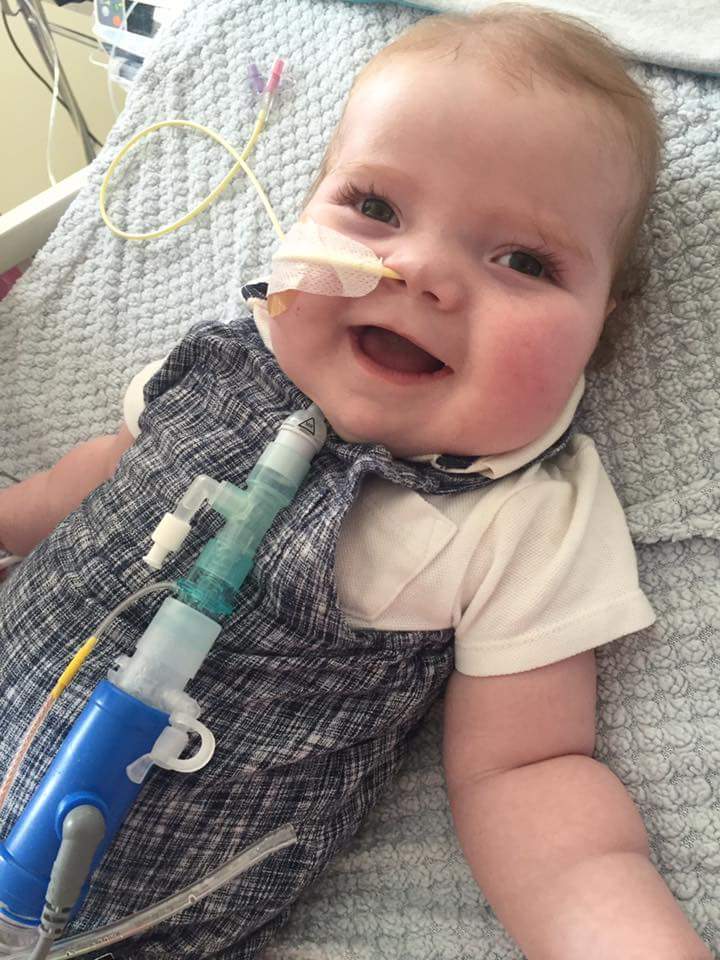 Laura and Jordan’s early pictures of Lennox are filled with love – but also drips, tubes and medical equipment