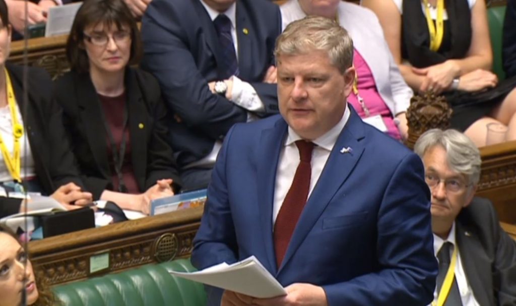 SNP Westminster leader Angus Robertson during PMQs (PA Wire)