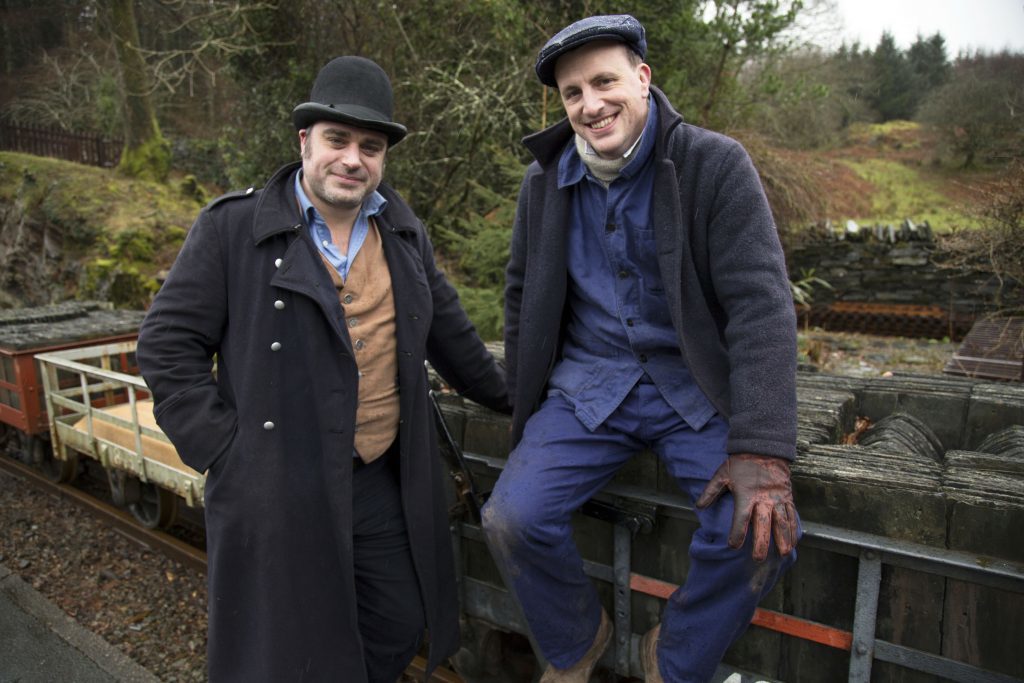 Alex Langlands (right) and Peter Ginn explore how the railways enabled easy travel (Lion TV / Charlotte Lee)