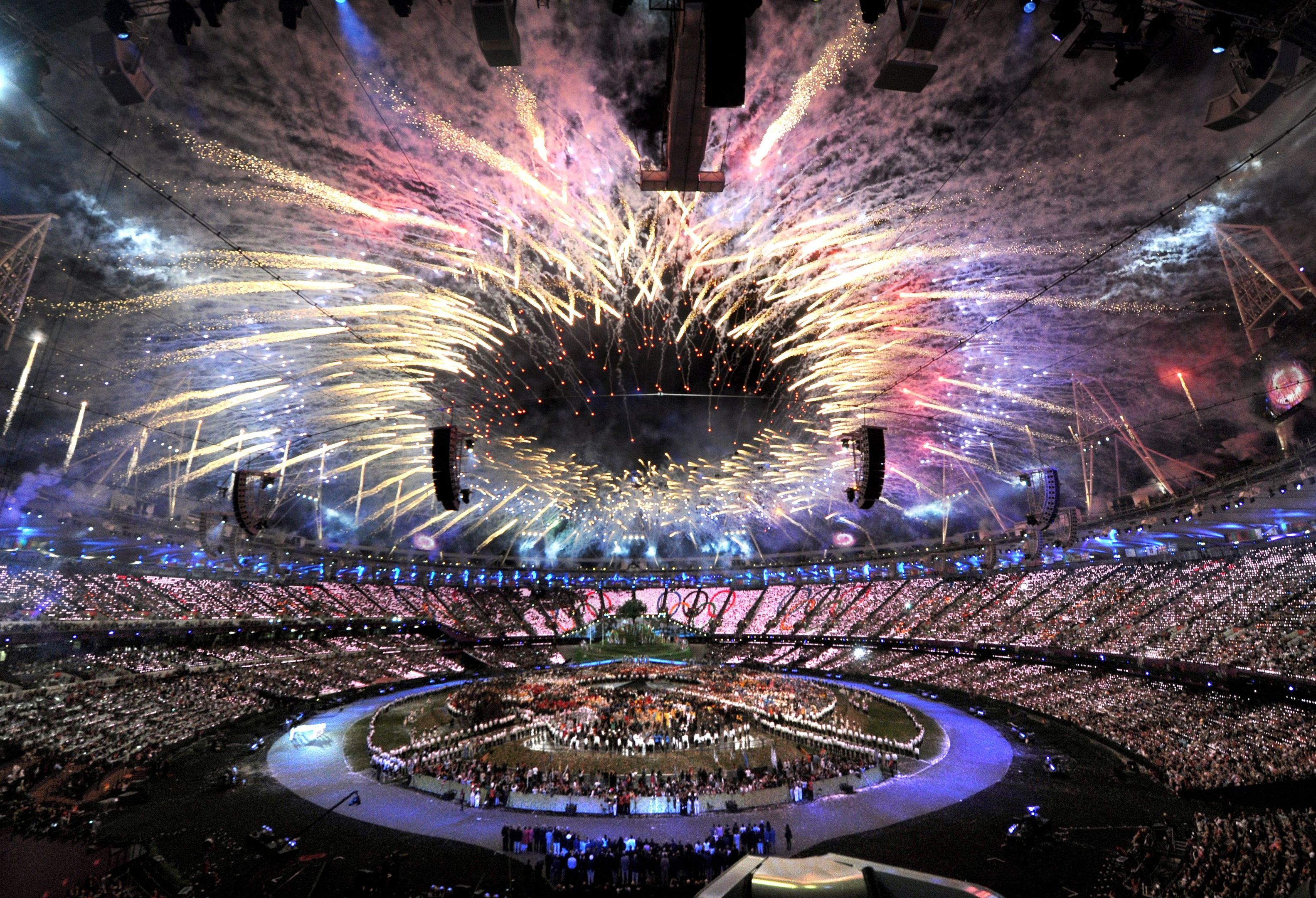 Fireworks mark the opening of the London Olympic Games 2012 (Anthony Devlin/PA Wire)