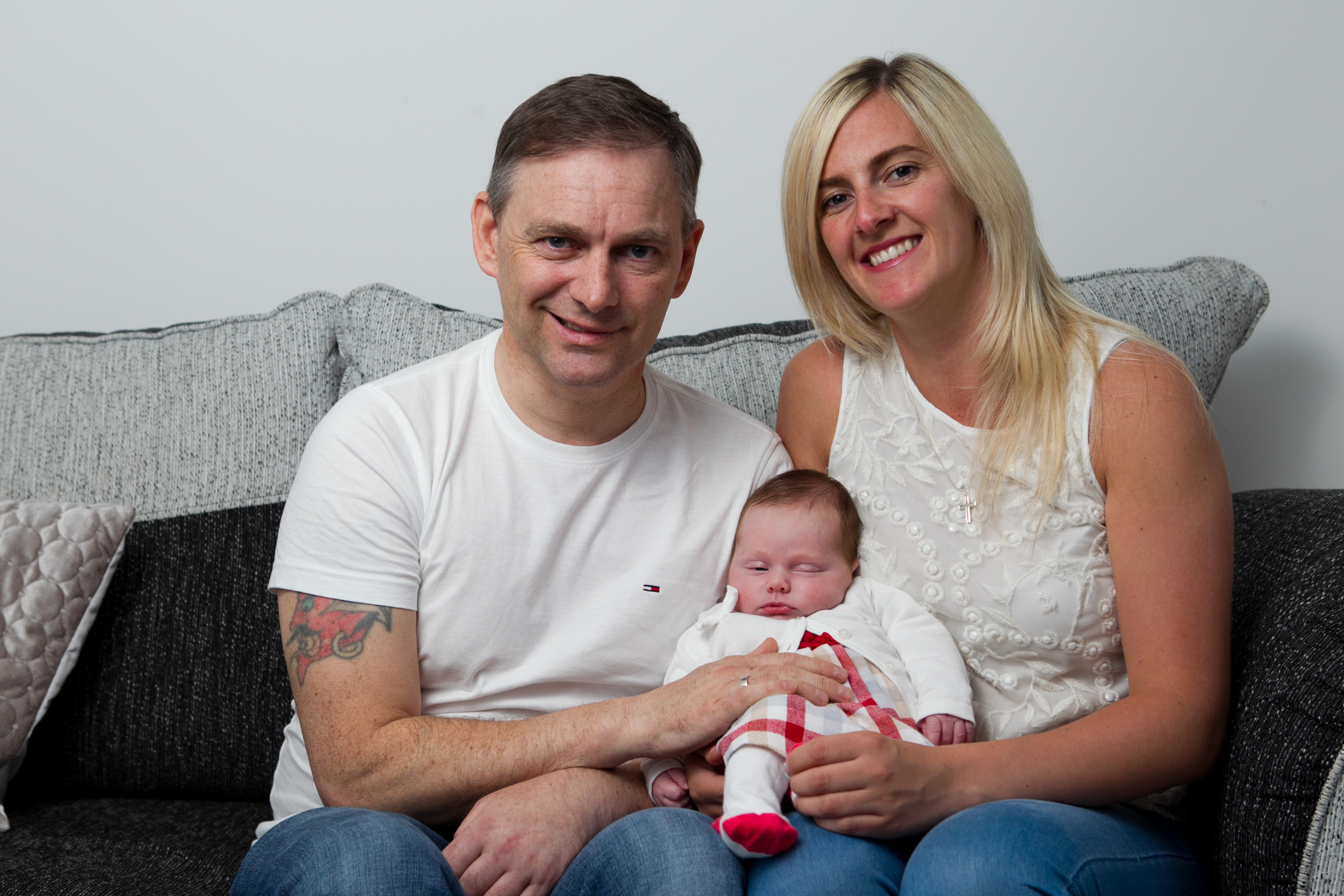 Airdrie manager, Eddie Wolecki Black, with his wife Emma, and newborn baby Sophia (Andrew Cawley/DC Thomson)
