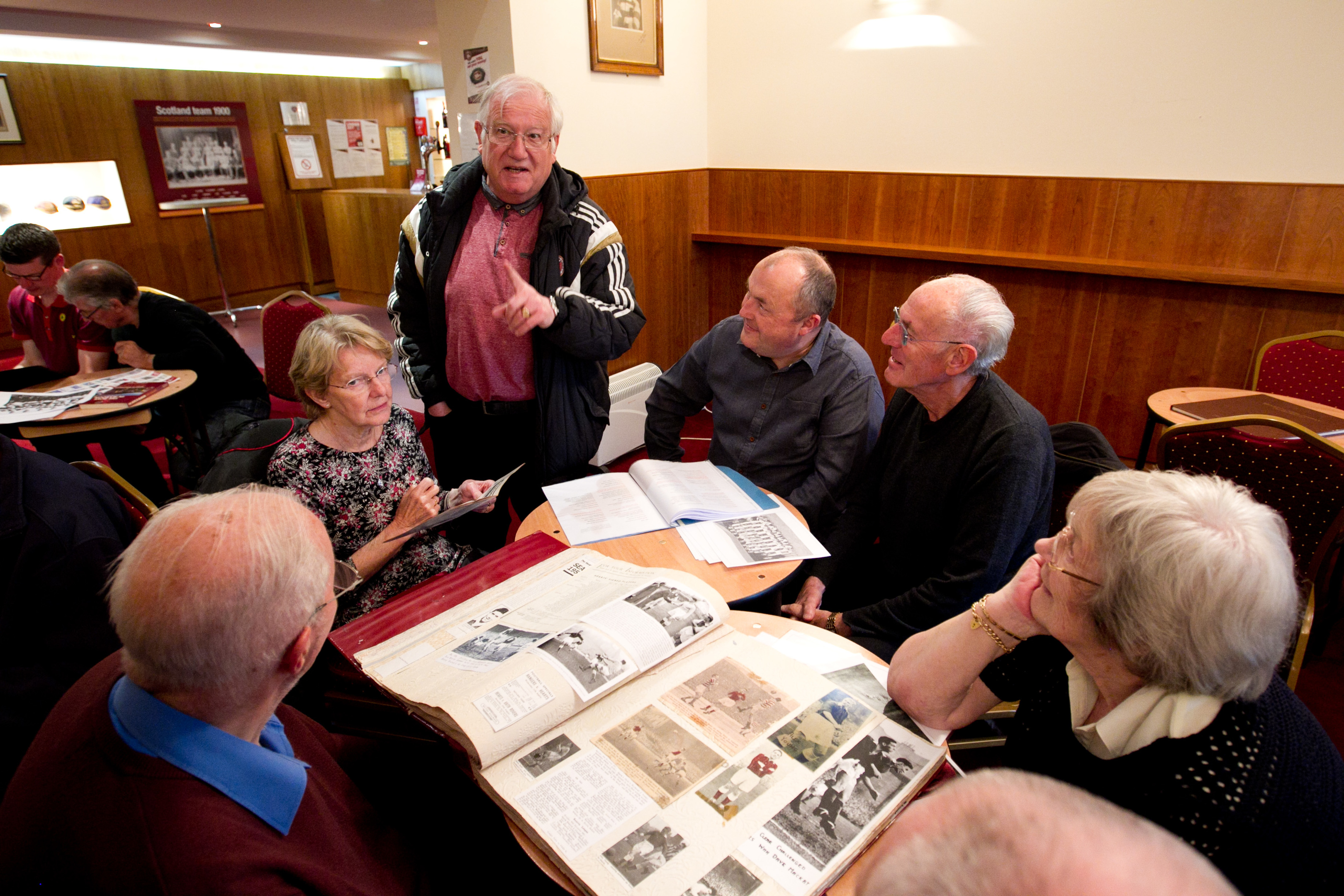 People affected by dementia attending a Hearts Football Memories meeting at Tynecastle stadium (Andrew Cawley/DC Thomson)