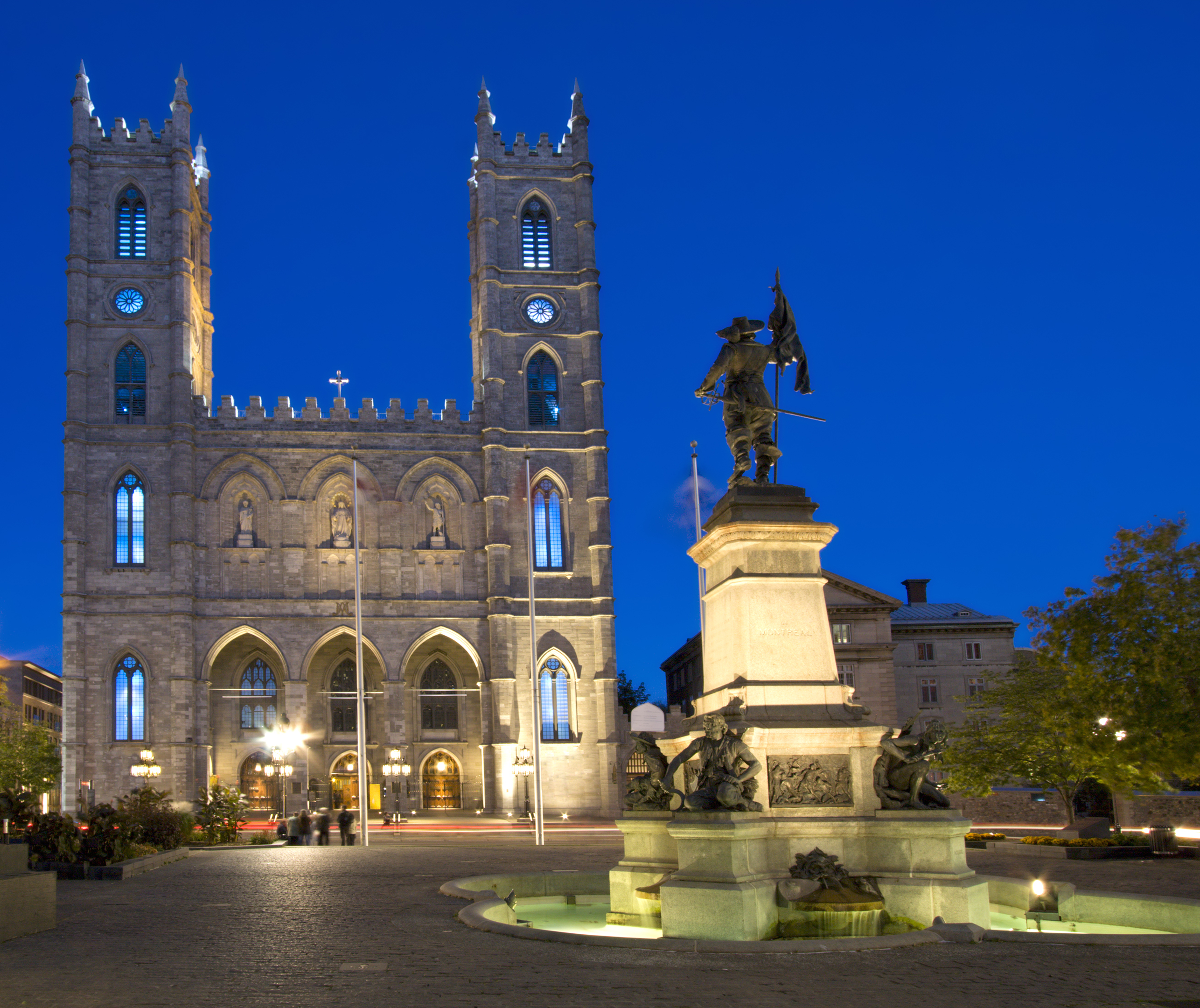 Notre-Dame Basilica at dusk, Montreal