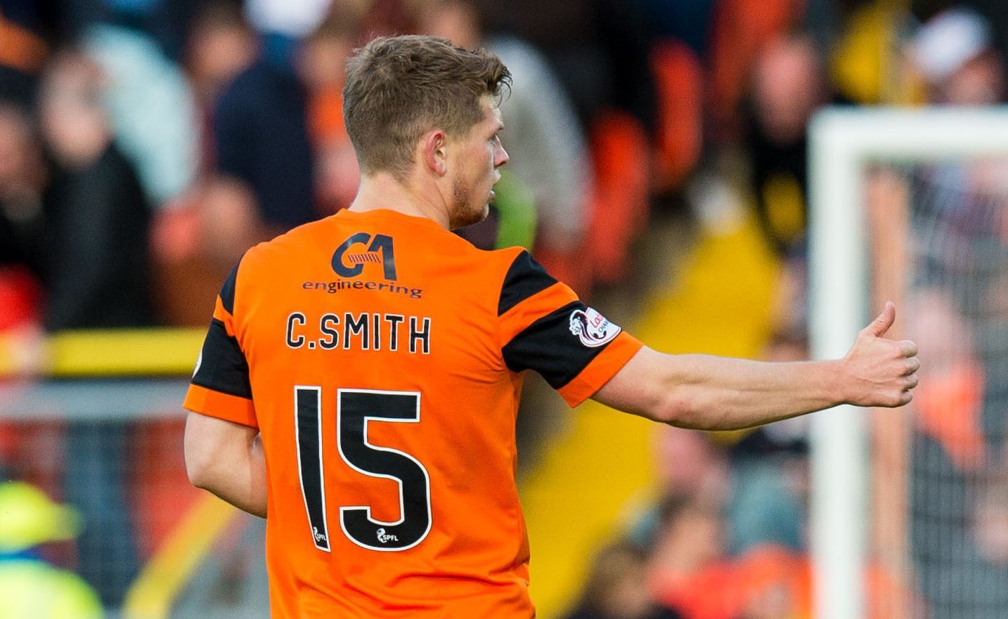 Dundee United's Cammy Smith celebrates scoring the opening goal (SNS Group / Ross Parker)