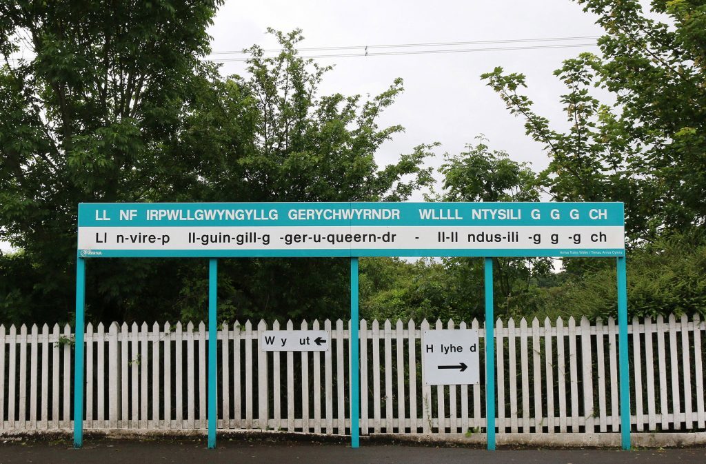 Llanfairpwllgwyngyll train station missing the letters A, B and O (NHS Blood and Transplant/PA Wire)
