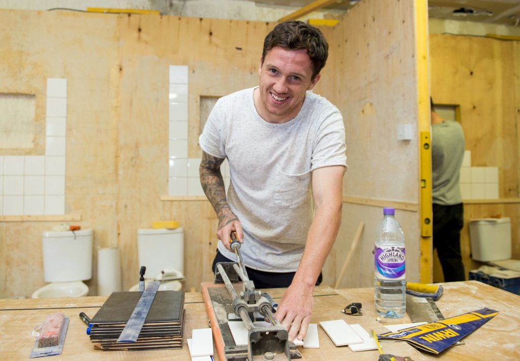 St Johnstone's Danny Swanson takes part in activities geared towards helping footballers think about life after football and learning a trade (SNS Group / Paul Devlin)