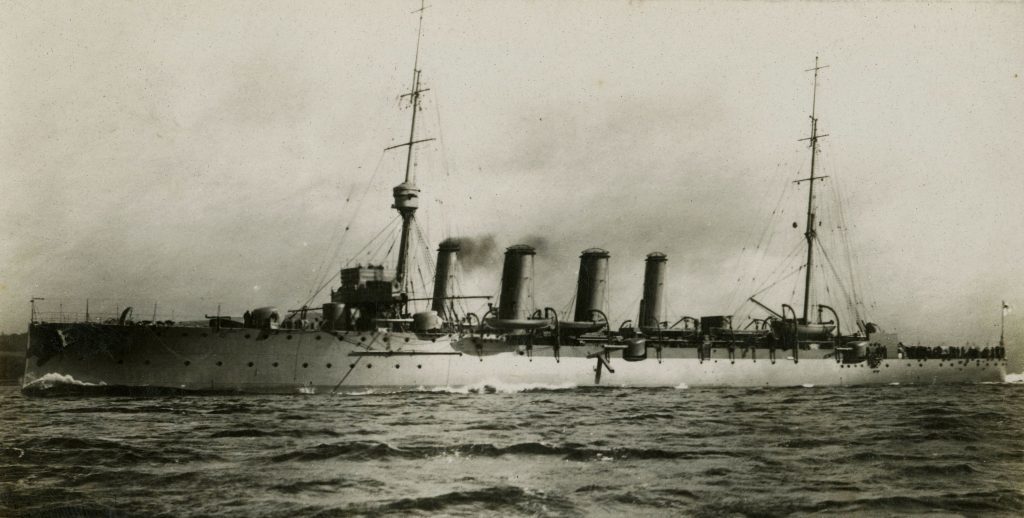 HMS Falmouth at sea shortly before she was commissioned in September 1911(WD Cocroft/Historic England/PA Wire)