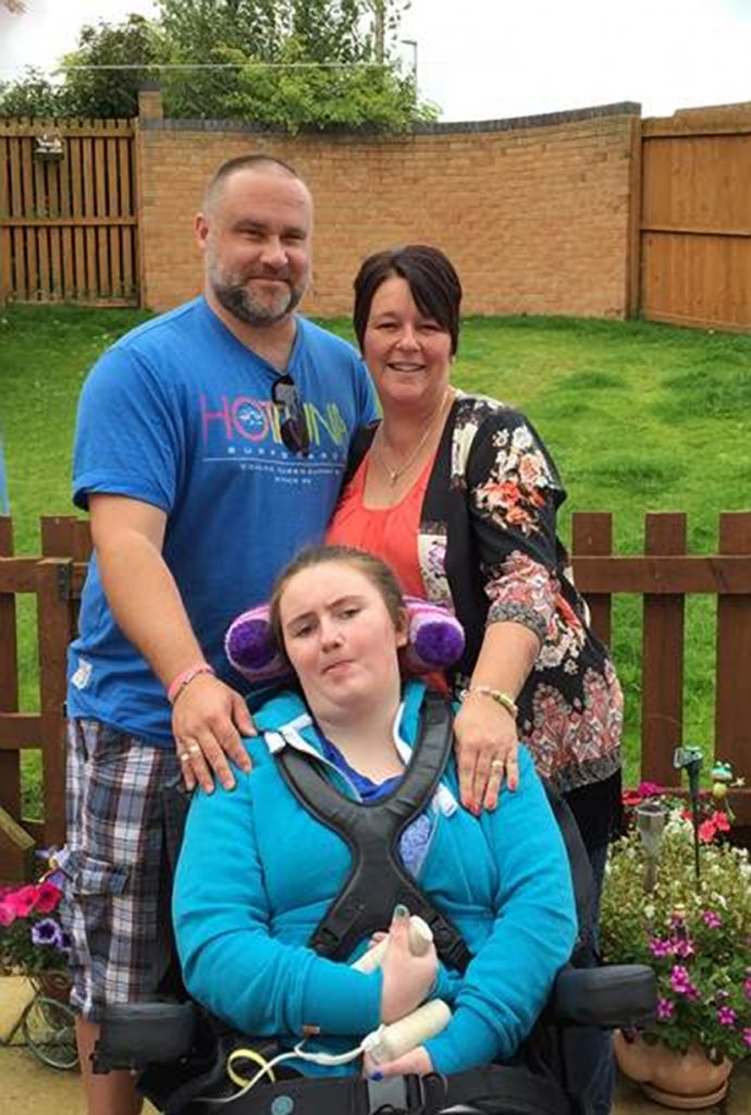 Katie-Lou McLean, who was rescued from the sea in Eyemouth, with parents Andy and Nikki