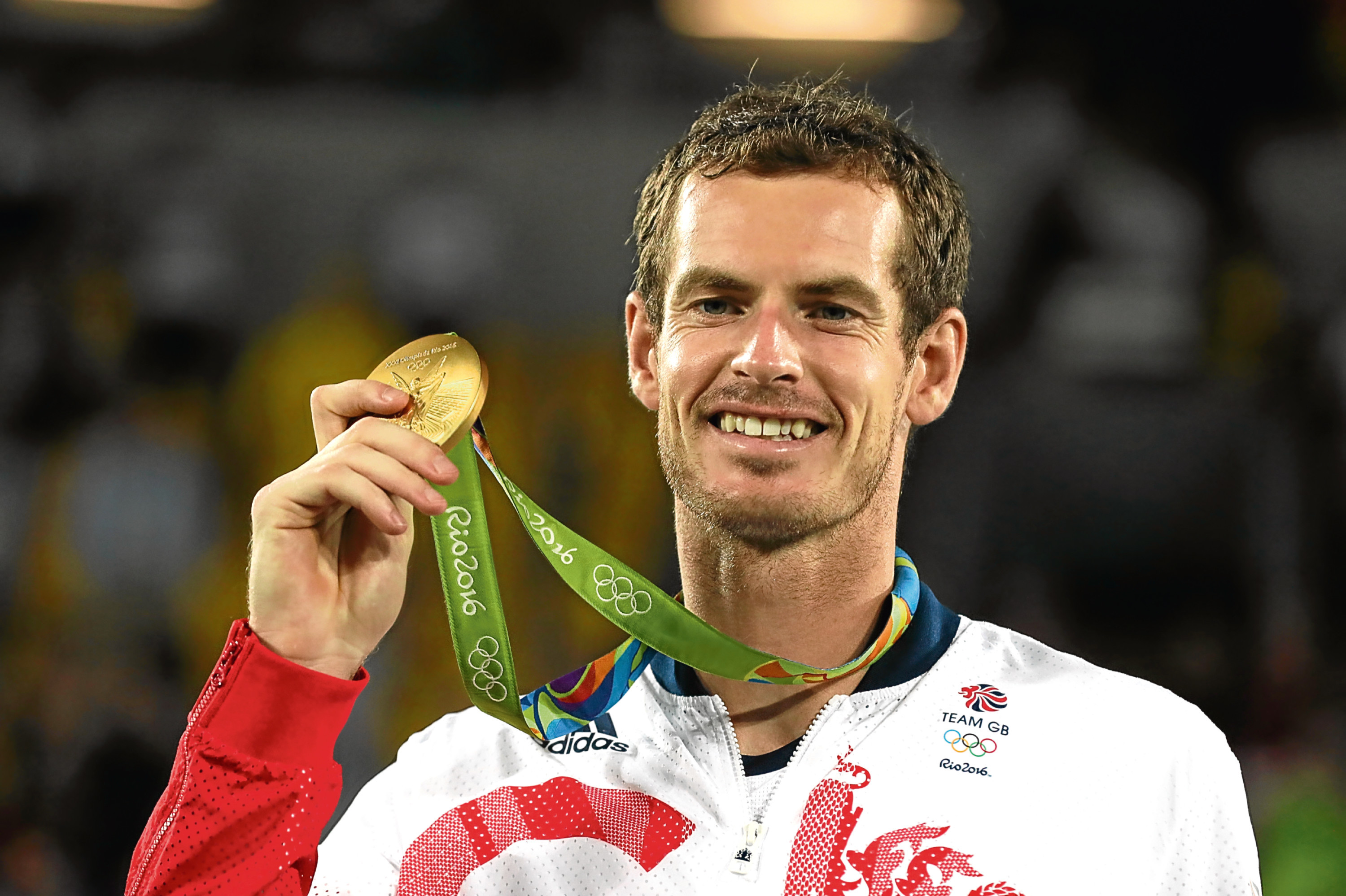 Andy Murray with his gold medal (Owen Humphreys / PA Wire)