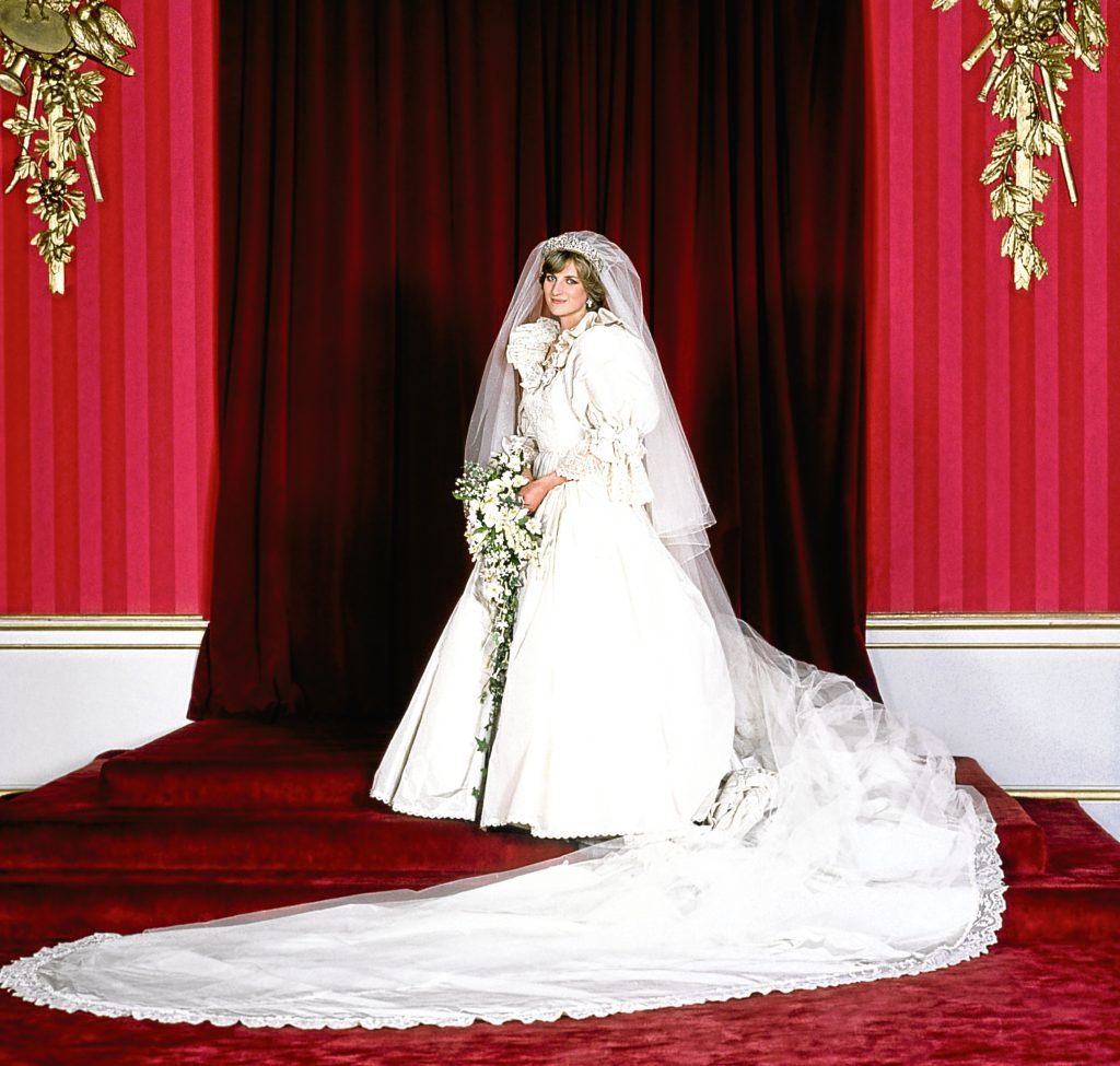 The Princess of Wales in her bridal gown at Buckingham Palace (PA Archive)