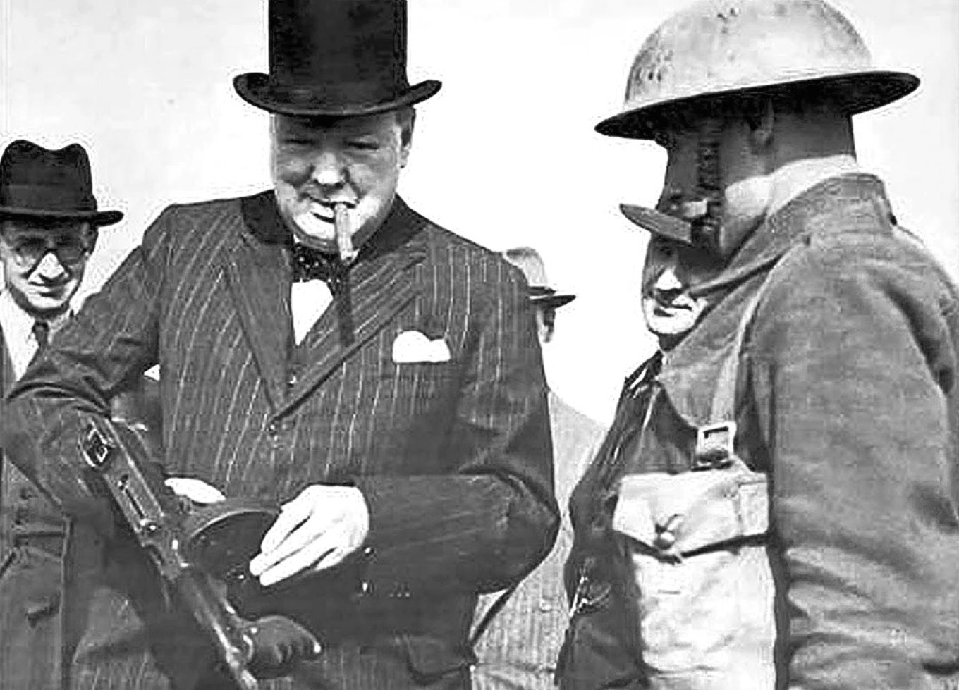 The Nazis used this photo to depict Churchill as a gangster