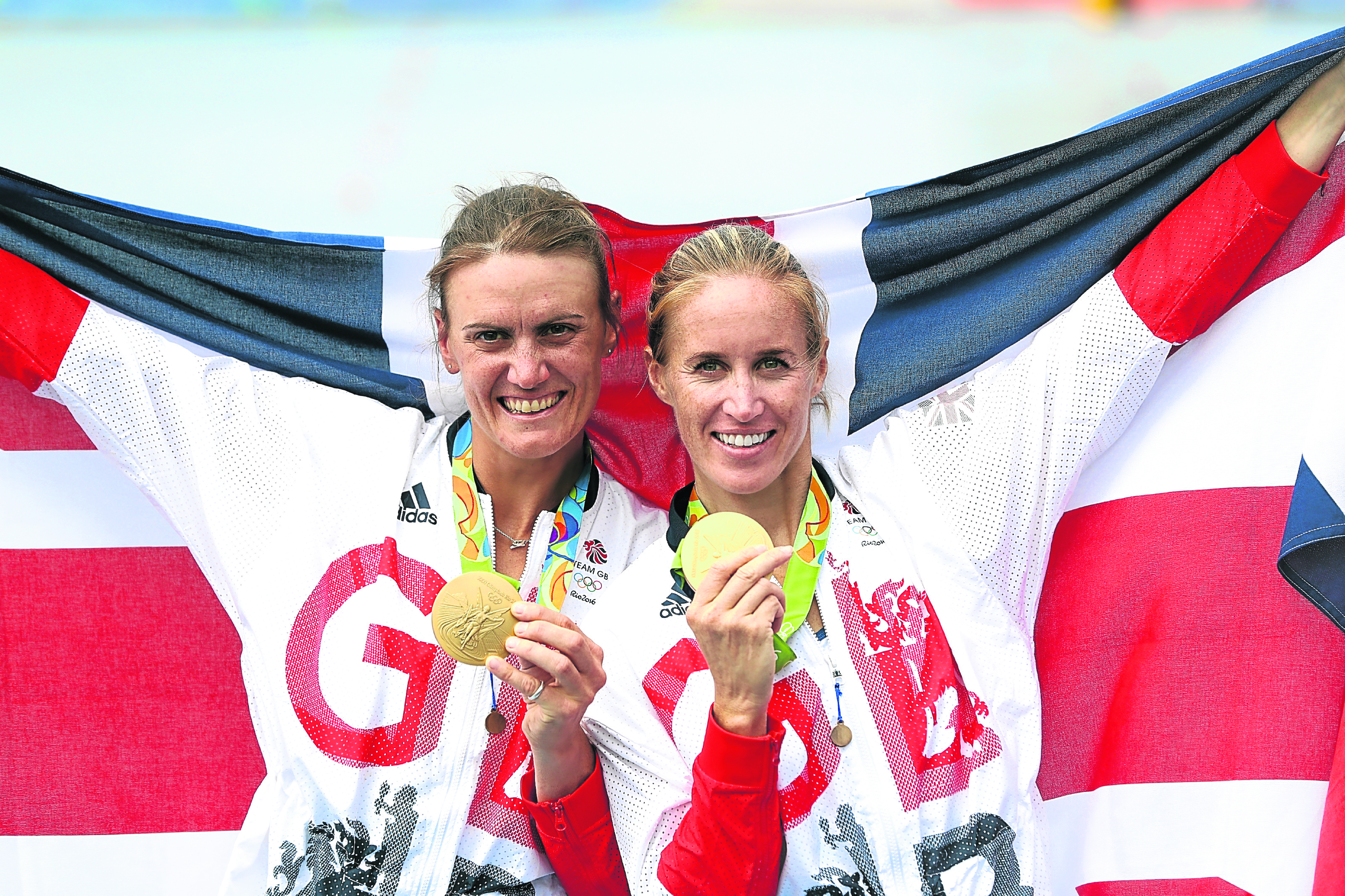 Gold medallists Helen Glover (R) and Heather Stanning (L) of Great Britain (Photo by Ezra Shaw/Getty Images)