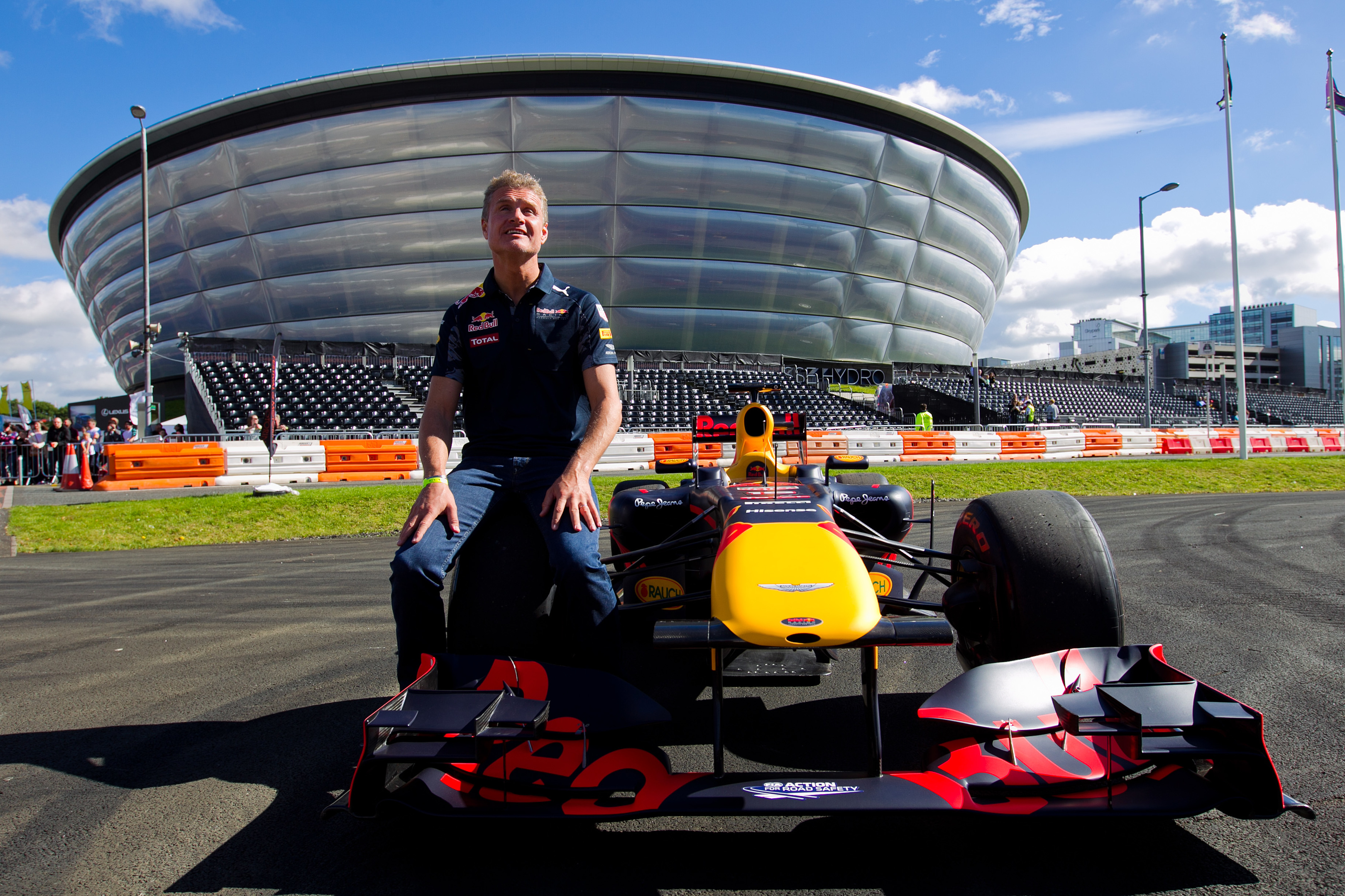 David Coulthard with F1 car at Ignition Festival car show at The SECC / SSE Hydro Arena, in Glasgow (Andrew Cawley/Sunday Post)