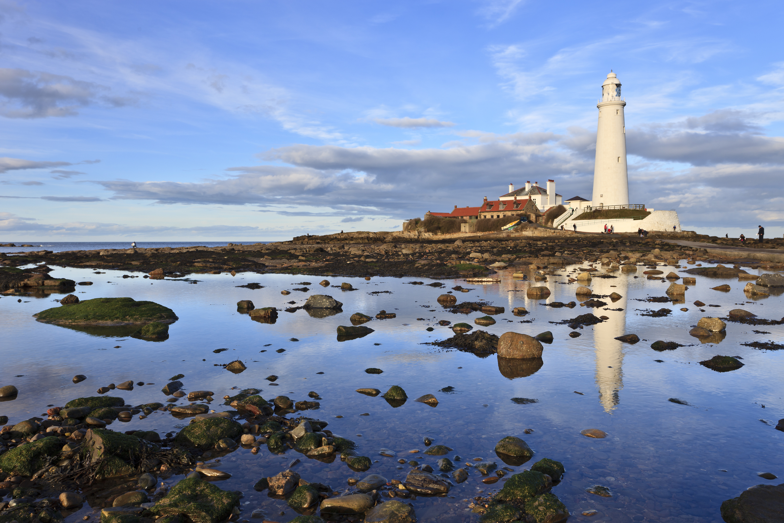 St Mary's lighthouse during the day at Whitley Bay in Northumberland (Getty)