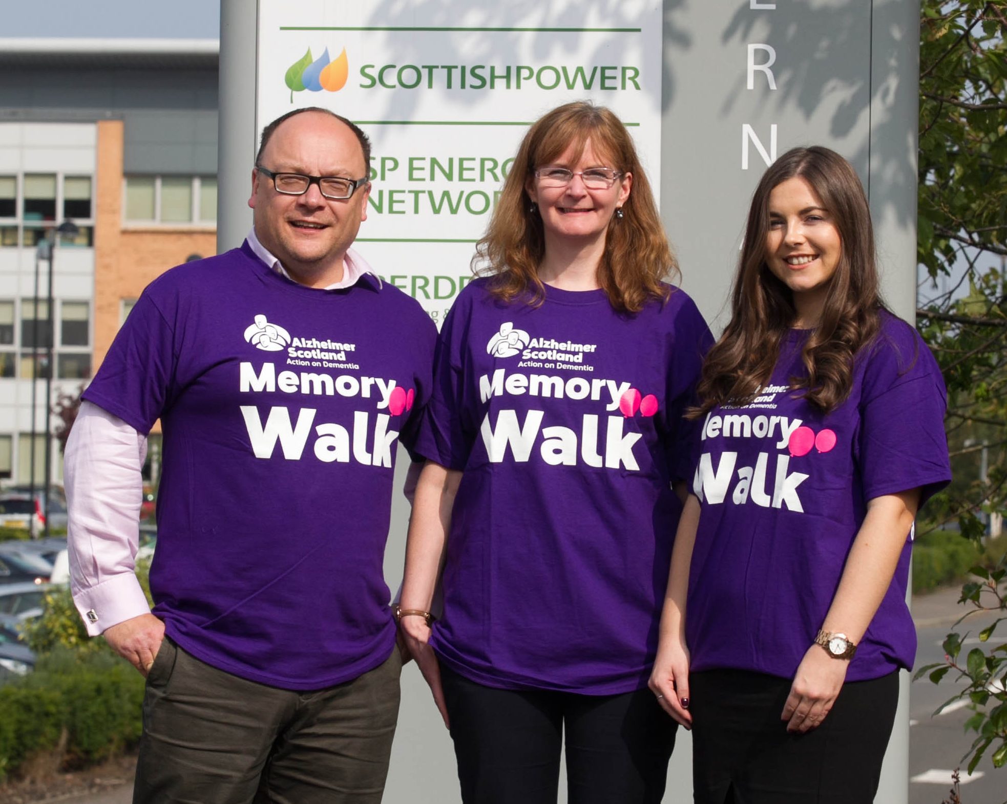 Scottish Power staff Eric Brunger, Cathie Hill and Laura Hopton take part in a Memory Walk (Chris Austin/DC Thomson)