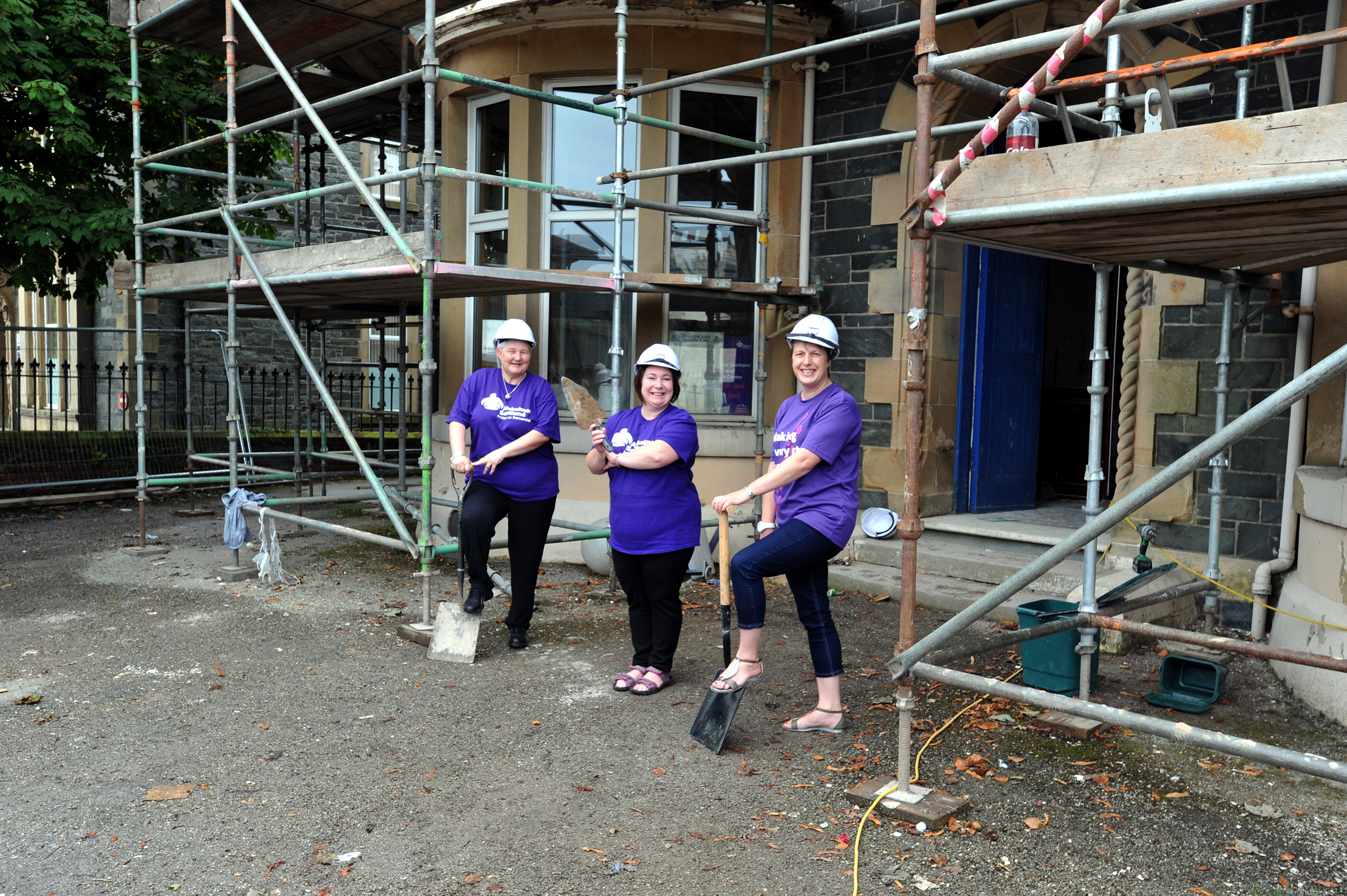Clare Stroyan, from Alzheimer Scotland, outside Cromarty House in Stranraer, which is being renovated to be a dementia centre (Glenn Coulter)
