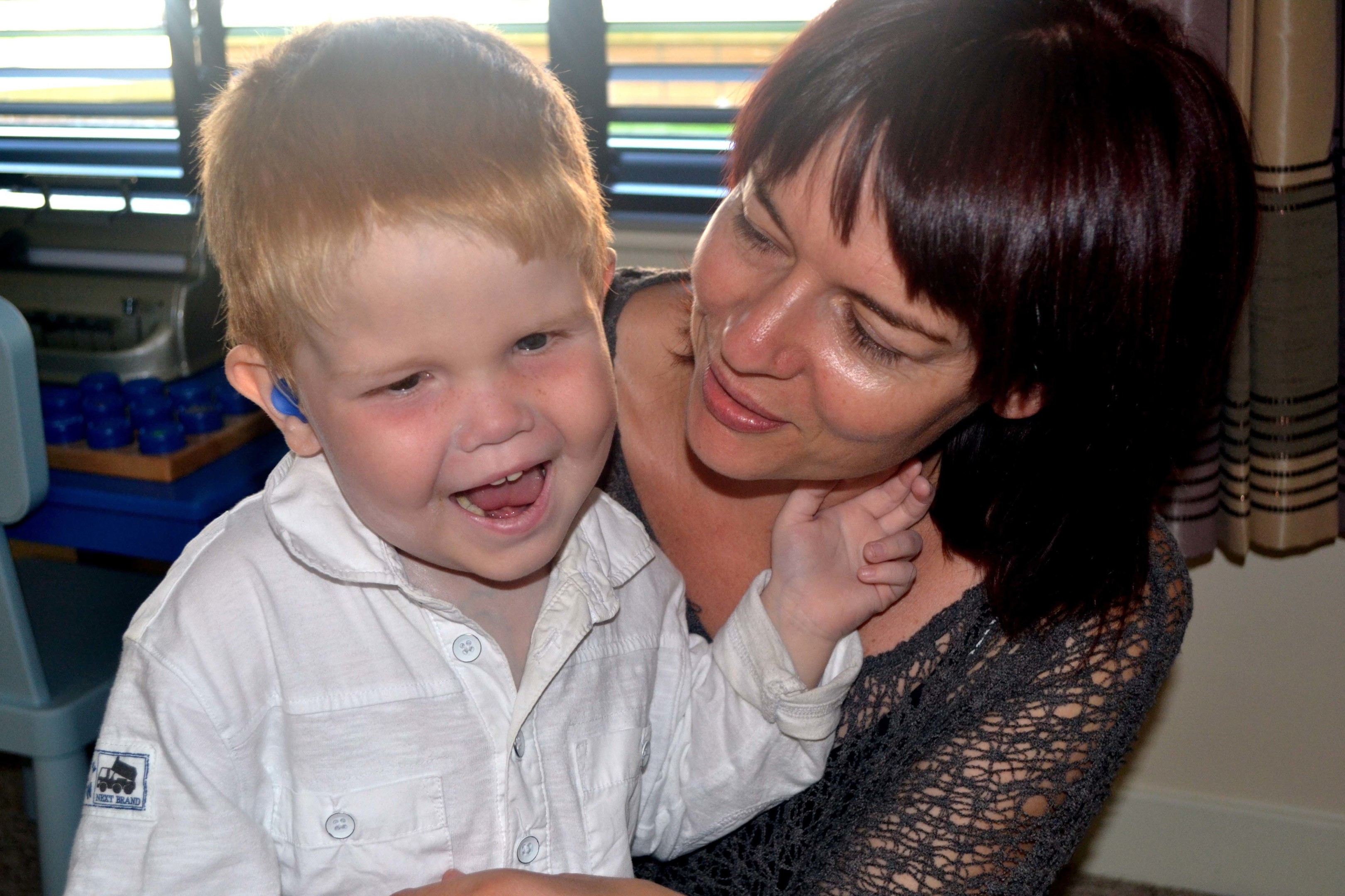 Toddler Bo Cox, 3, pictured with mum Lucy Cox, 40, (Derek Ironside/ Newsline Media)