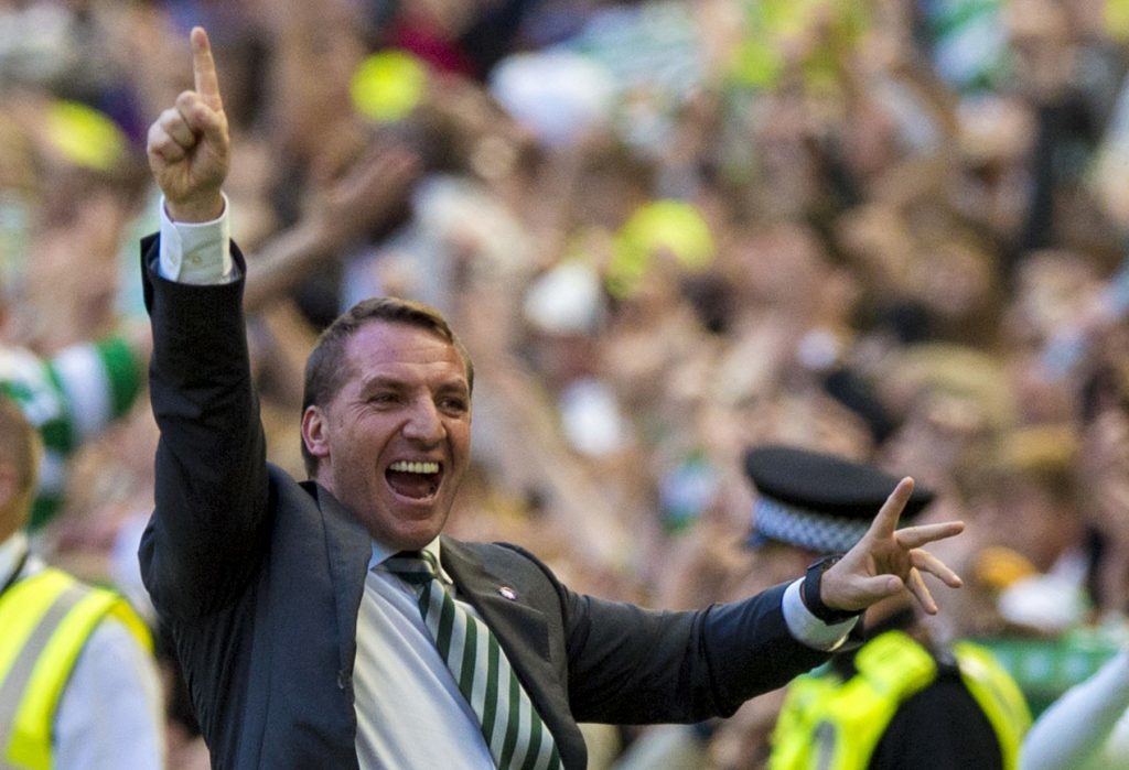 Celtic manager Brendan Rodgers celebrates (SNS Group / Sammy Turner)