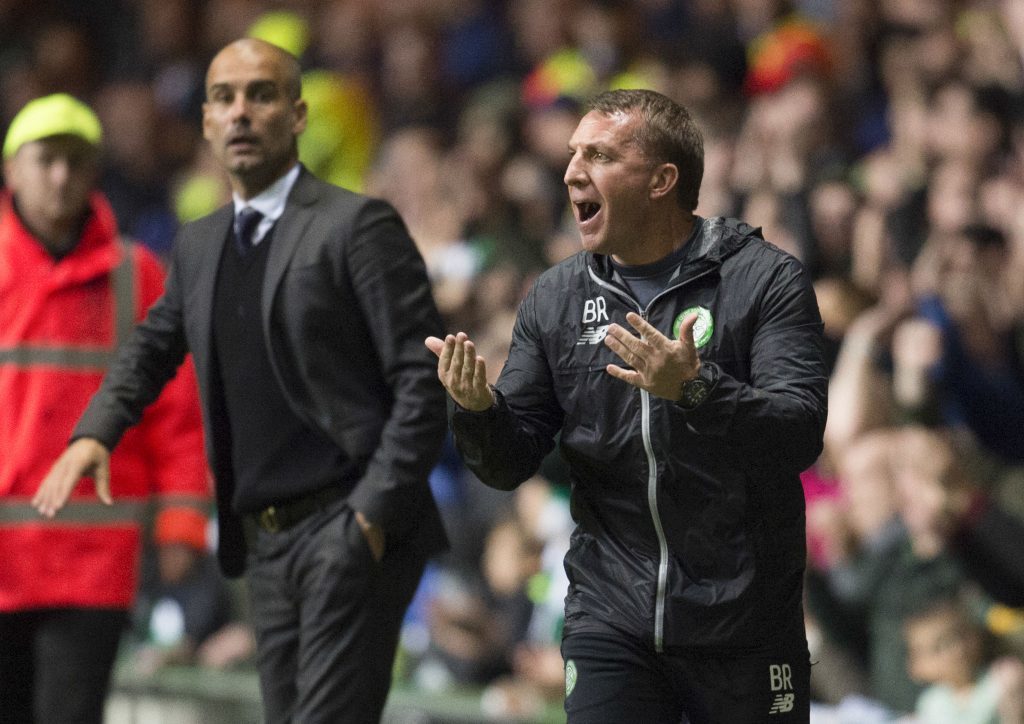 Brendan Rodgers and Pep Guardiola on the touchline (SNS Group / Rob Casey)