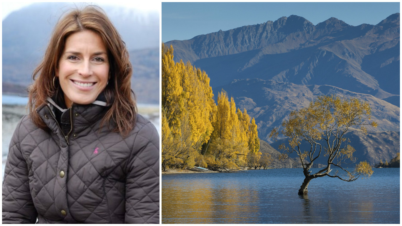 Sarah Mack, and the majestic scenery of the South Island’s Lake Wanaka (Getty Images)