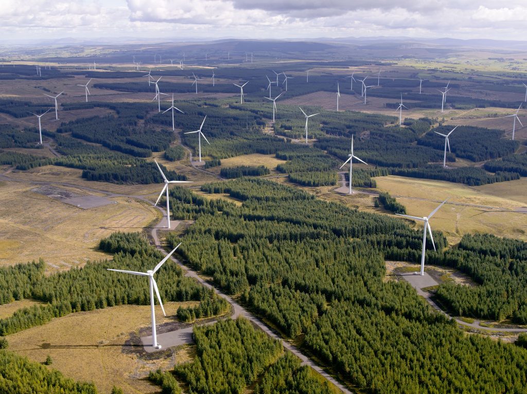 Whitelee, the UK's largest on-shore windfarm (Aerial Photography Solutions)