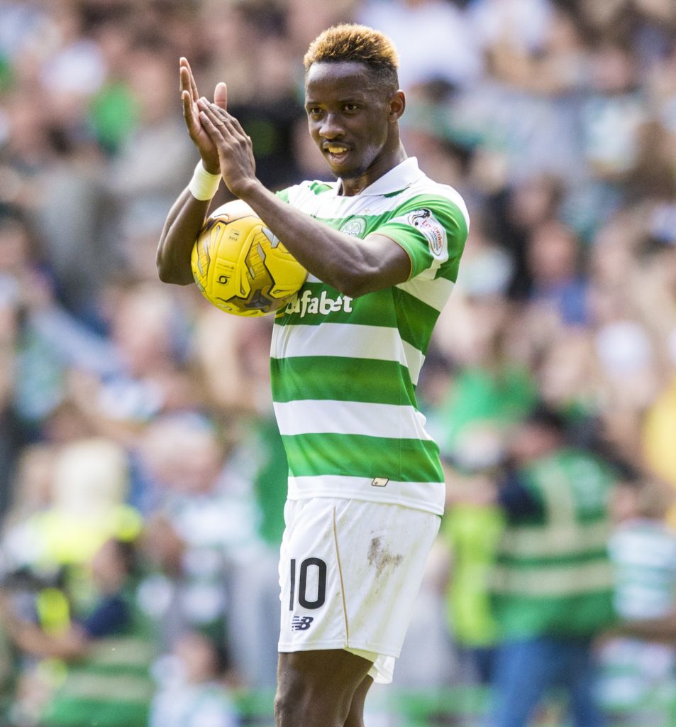 Celtic's Moussa Dembele celebrates at full-time (SNS Group / Craig Williamson)