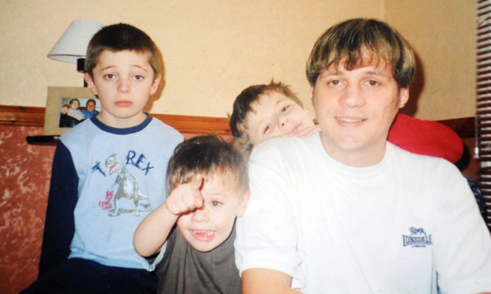 Dean Jamieson with his young family shortly before he was murdered