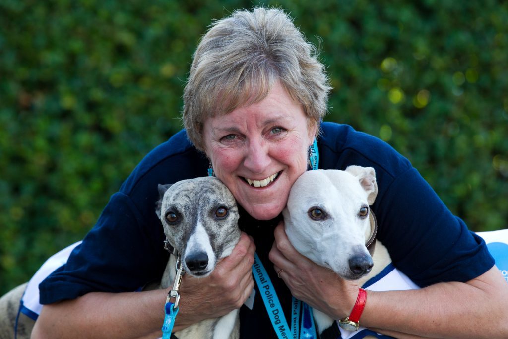 Martha Brindley and her two Whippet dogs (Andrew Cawley / DC Thomson)