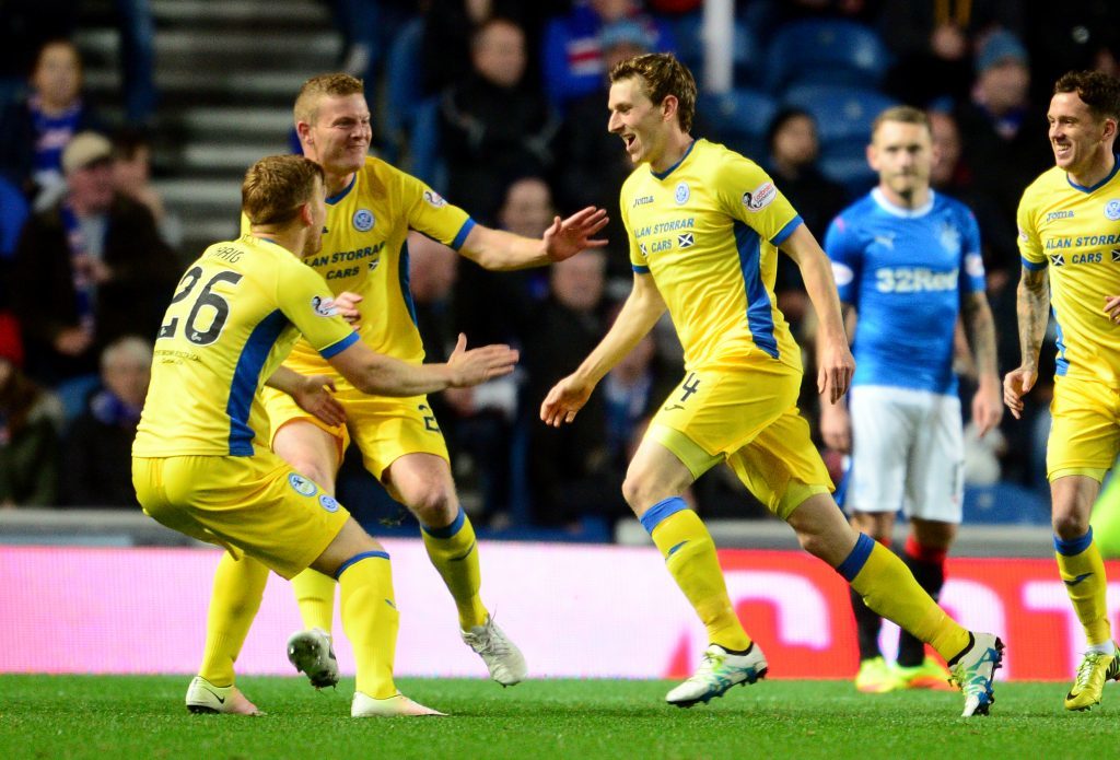 St Johnstone's Blair Alston celebrates after putting the away side in front (SNS Group / Bill Murray)