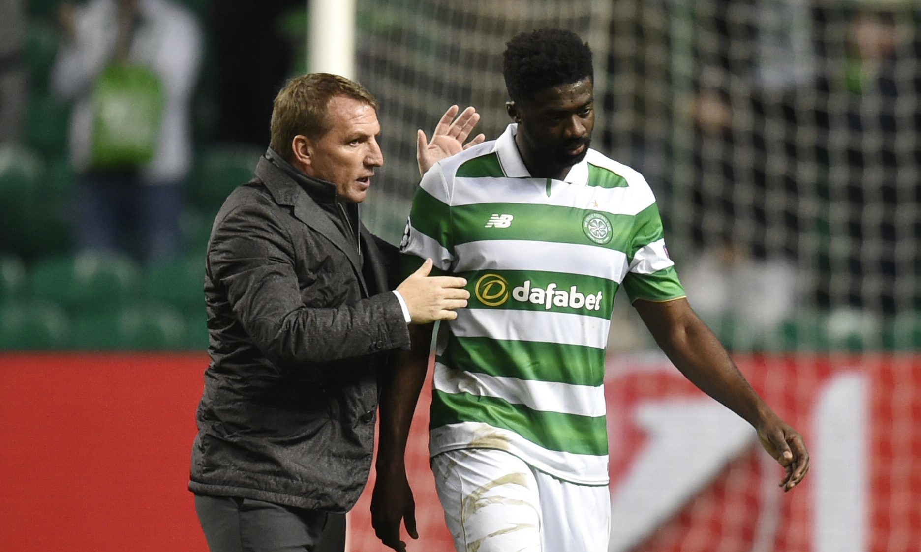 Celtic manager Brendan Rodgers (left) with Kolo Toure (SNS Group)