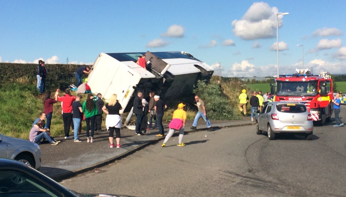 Bus crash in Ayrshire (Ryan Rowe/PA)