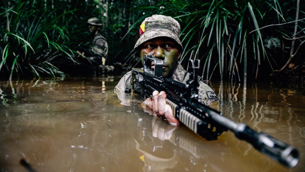 The Royal Regiment of Fusiliers conducting jungle warfare training in Brunei (Cpl Timothy Jones/PA Wire)