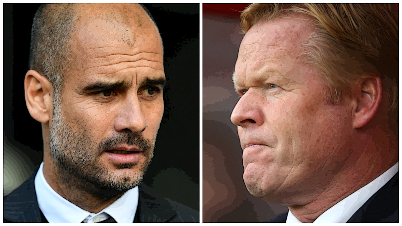 Pep Guardiola (left) and Ronald Koeman (PA Wire)