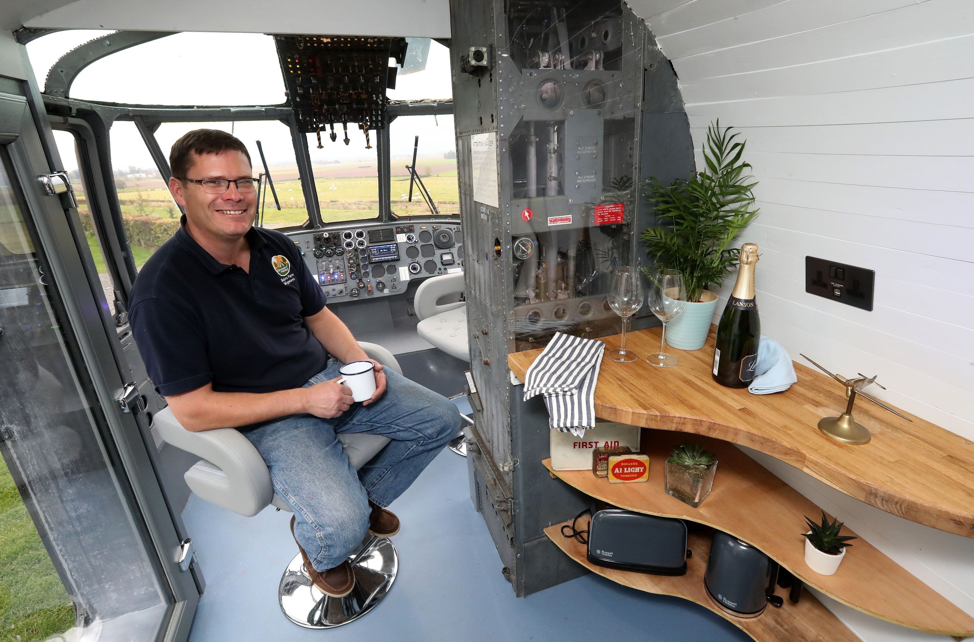 Stirling farmer Martyn Steedman in the cockpit area of his retired Sea King helicopter (Andrew Milligan/PA Wire)