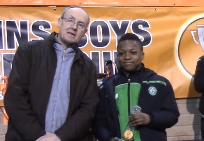 Dembele picks up an award at the St Kevins Boys Academy Cup 2016 (Keepitonthedeck / Youtube)