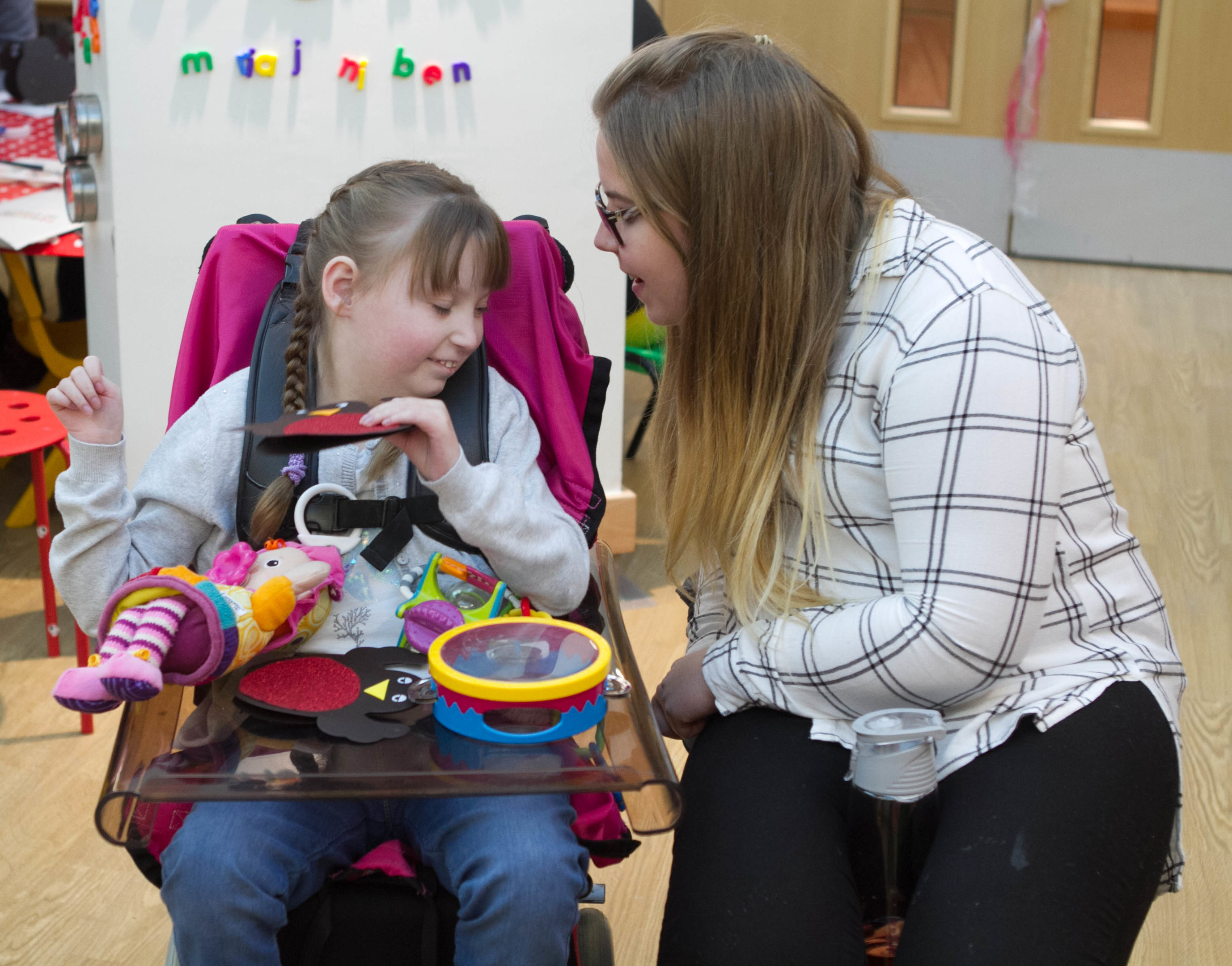 Robin house after the improvements: Erin Gillan and support worker Kayleigh Wallace (Chris Austin/Sunday Post)