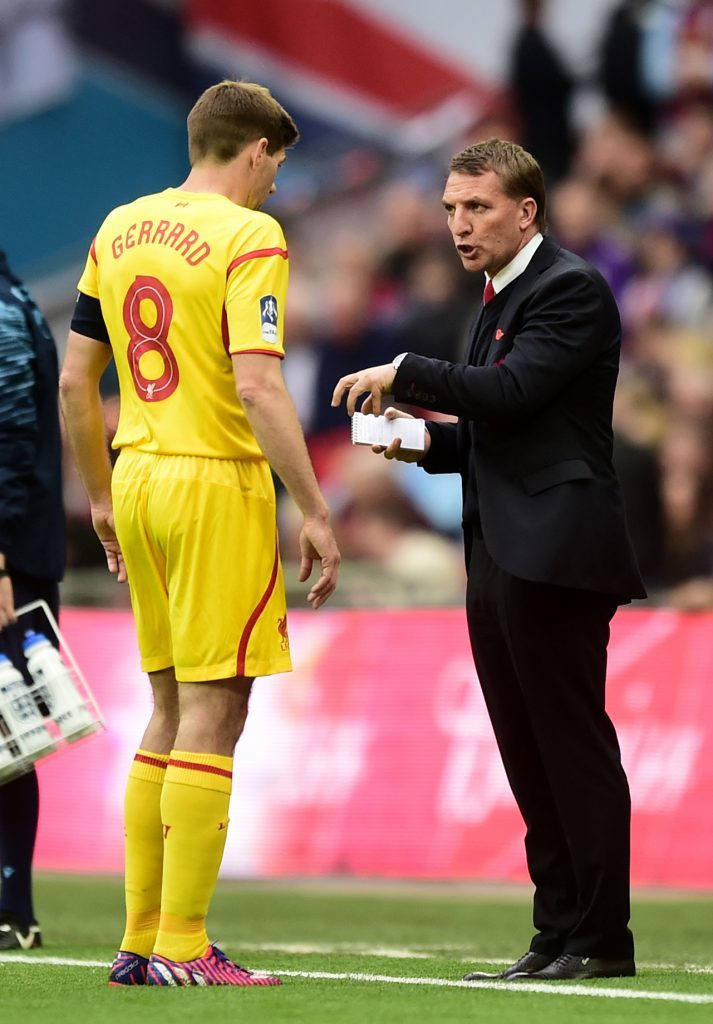 Rodgers with Gerrard at Liverpool (Adam Davy/PA Wire)