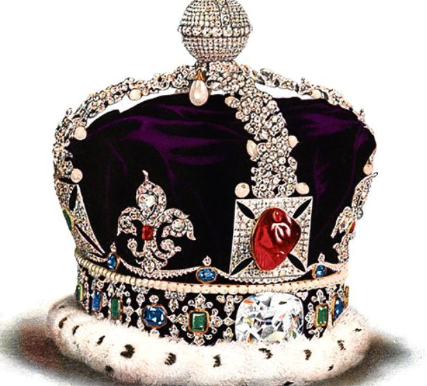 Queen Mary's crown, made for the Coronation of King George V. The crown was made by Garrard & Co and contains 2,200 diamonds. It contained the Koh-i-Noor diamond as well as Cullinan III and Cullinan IV.