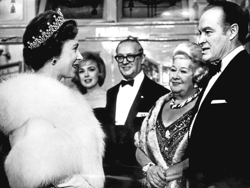 Queen Elizabeth II meeting Bob Hope and Sophie Tucker (PA Archive/PA Images)