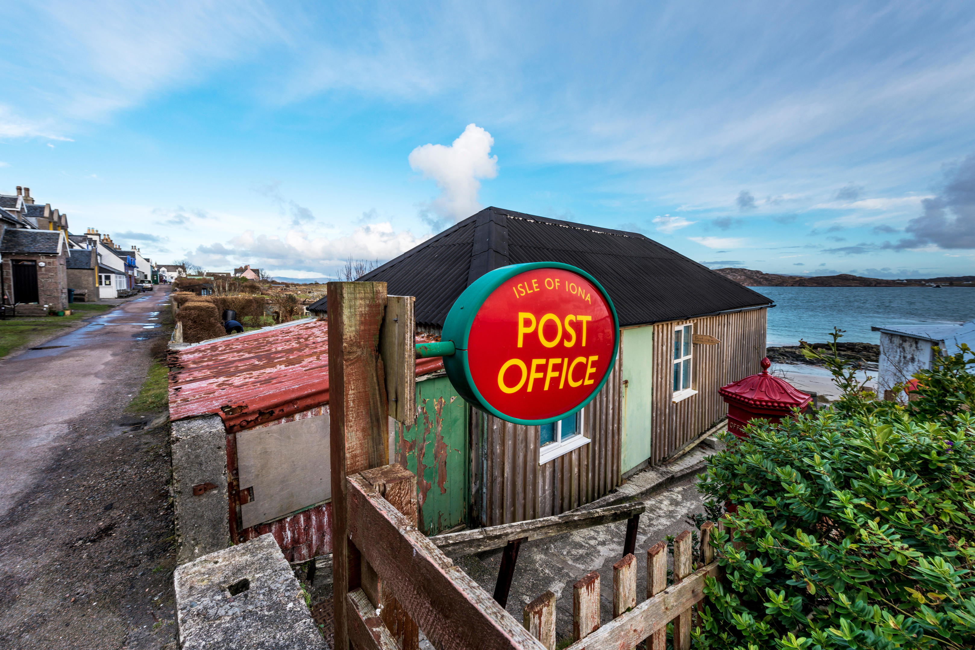 The Post Office on the Isle of Iona is on the beach in Iona's only village, Baile Mor