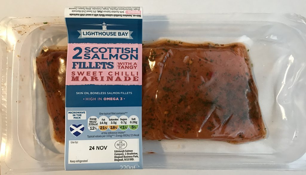 Lidl Scottish Salmon Fillets with a Tangy Sweet Chilli Marinade £2.69