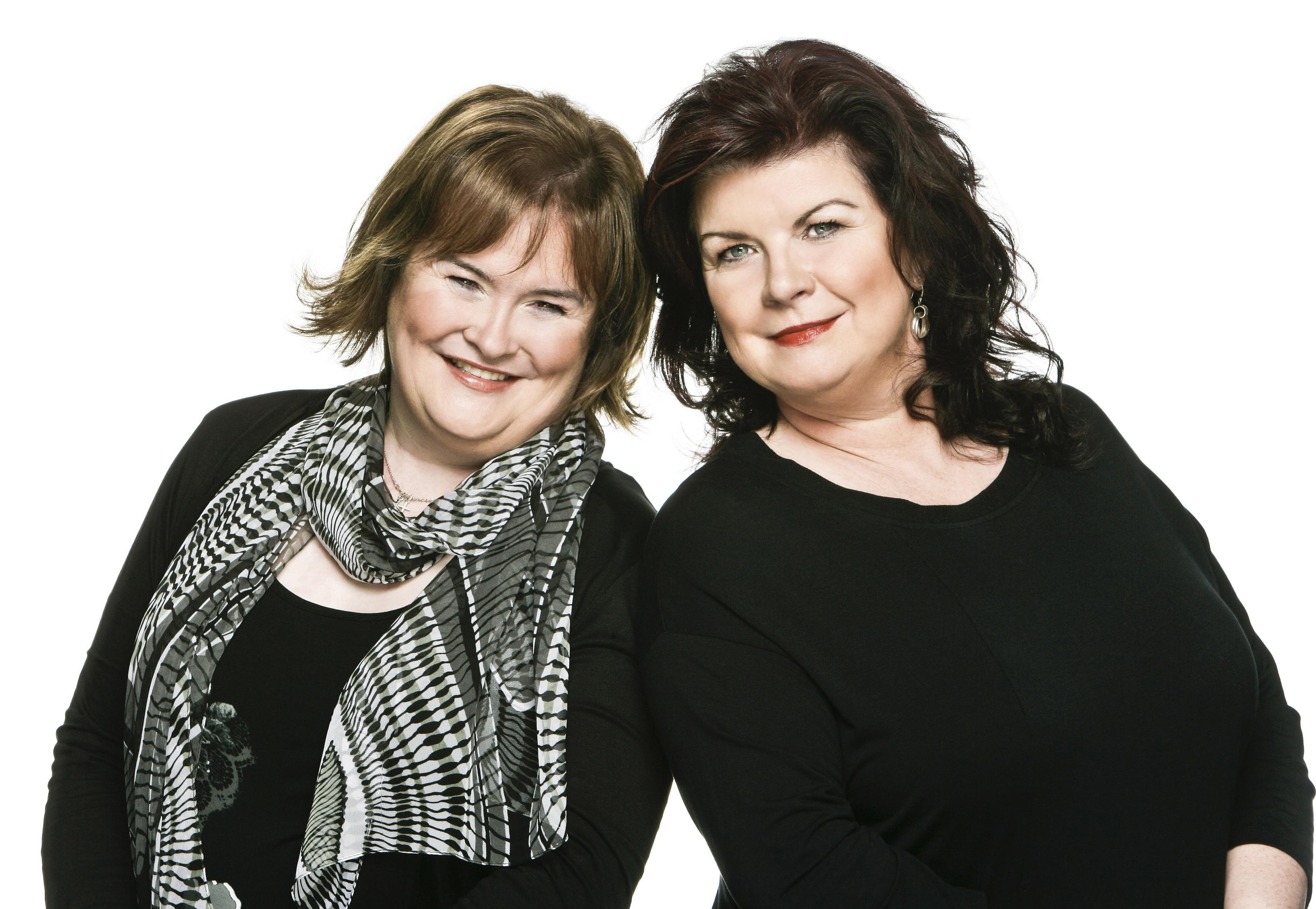 Susan Boyle (left) and actress Elaine C Smith, who is to portray the Scottish singer (Photo credit should read: Mark Borkowski/PA Wire)
