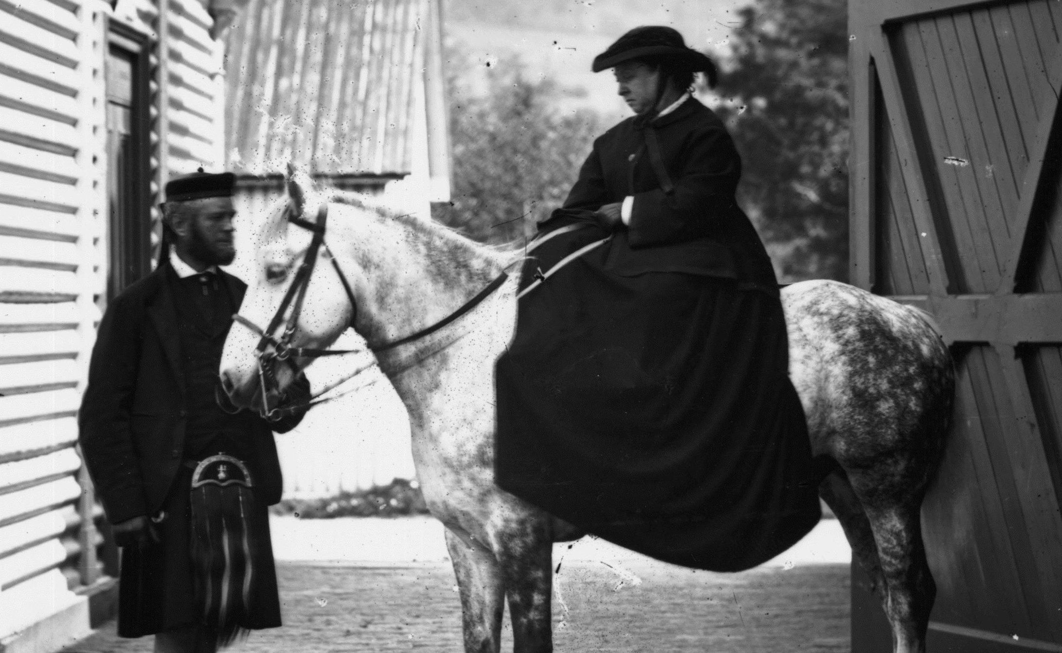 Queen Victoria and her personal attendant John Brown ready for a ride at Balmoral (W & D Downey/Getty Images)