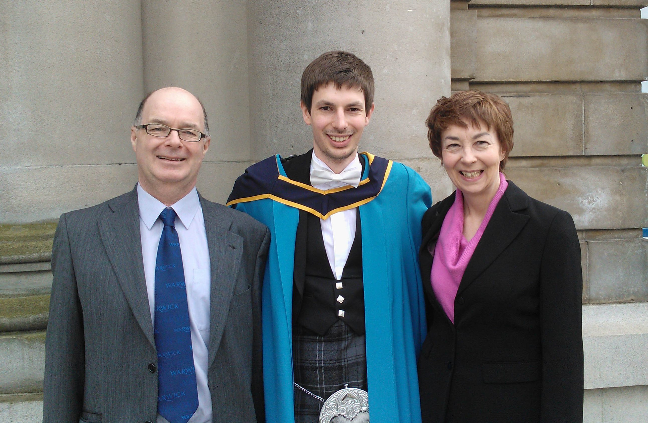 John Jennings with mum Carol and dad Stuart