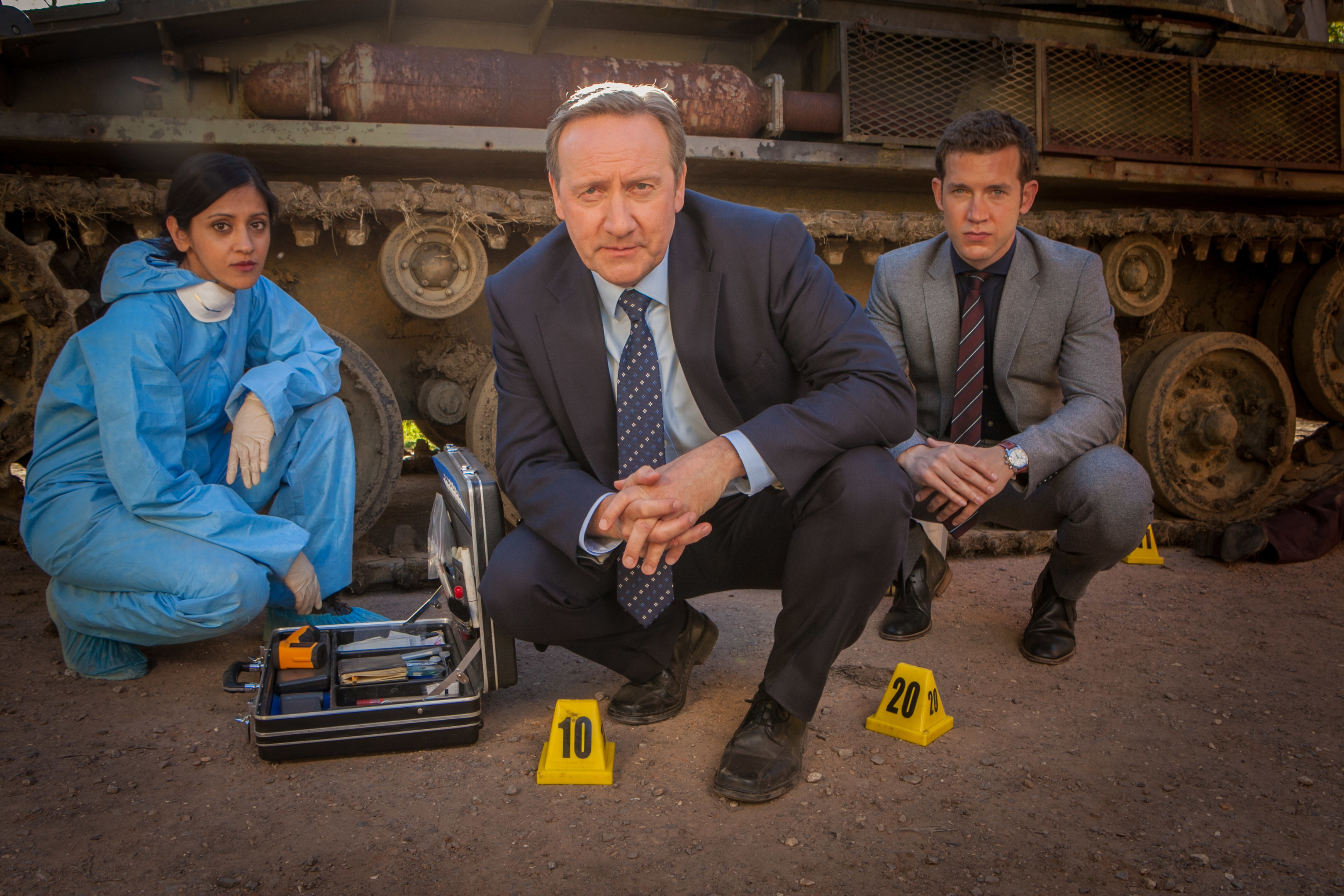 Manjinder Virk, Neil Dudgeon and Nick Hendrix in Midsomer Murders (ITV / Mark Bourdillon)