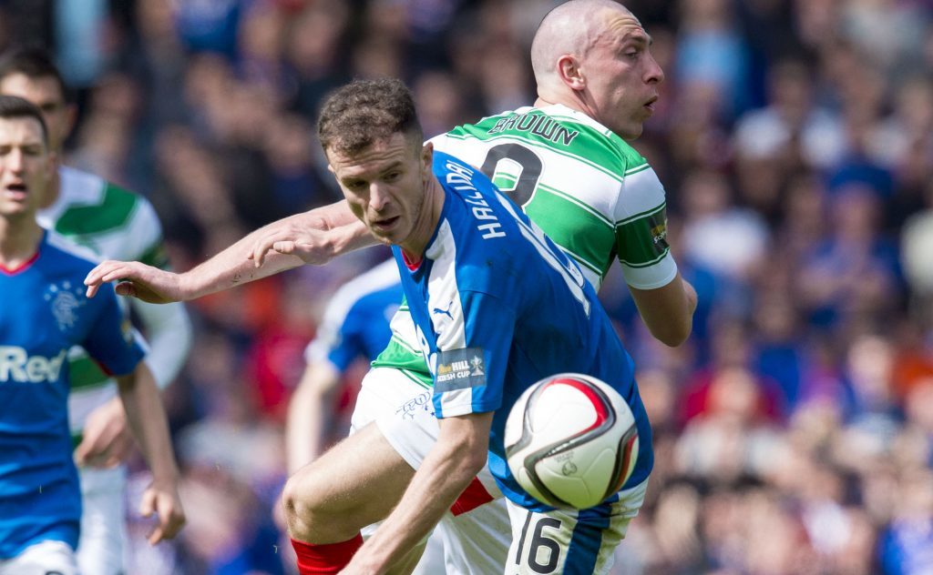 Andy Halliday in action for Rangers with Scott Brown of Celtic (SNS Group)